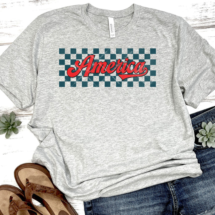 America Checkered Flag DTF Transfer