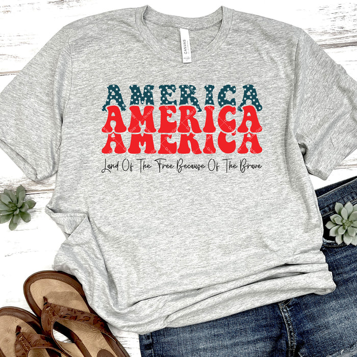 America Land of The Free Because of The Brave DTF Transfer