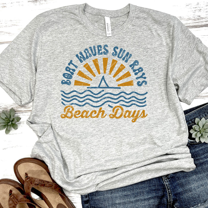 Boat Waves Sun Rays Beach Days DTF Transfer