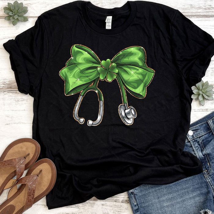 Stethoscope & Shamrock Bow DTF Transfer