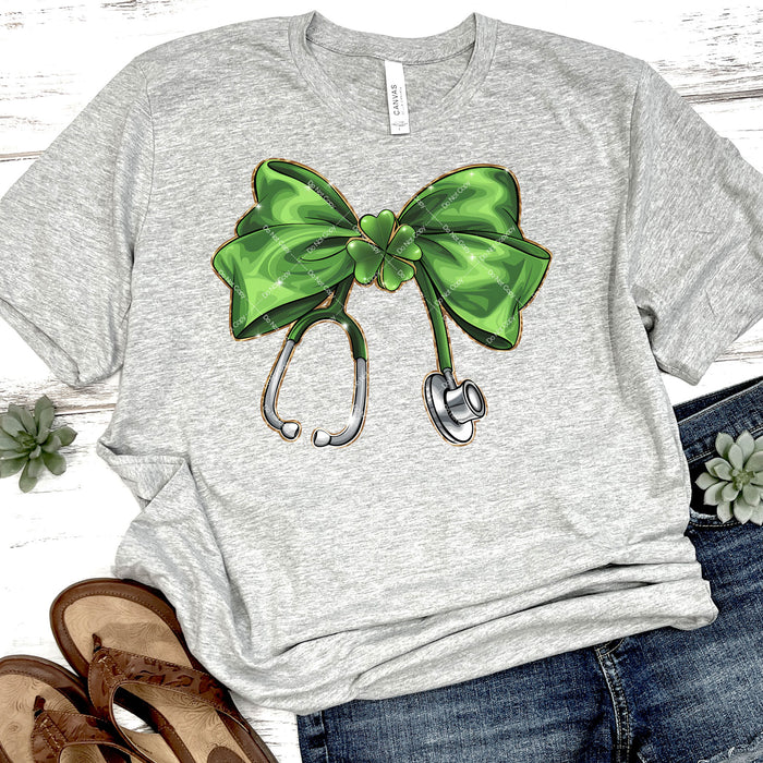 Stethoscope & Shamrock Bow DTF Transfer