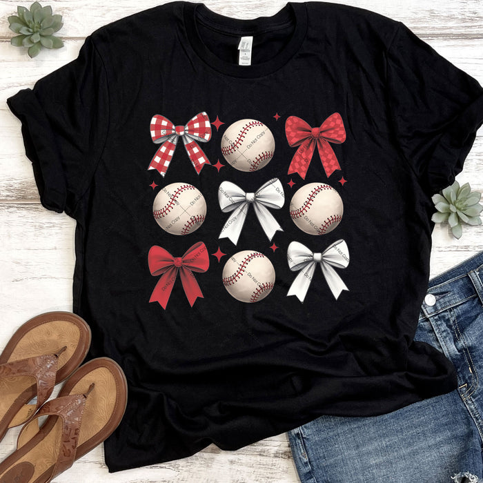 Baseballs & Coquette Bows DTF Transfer