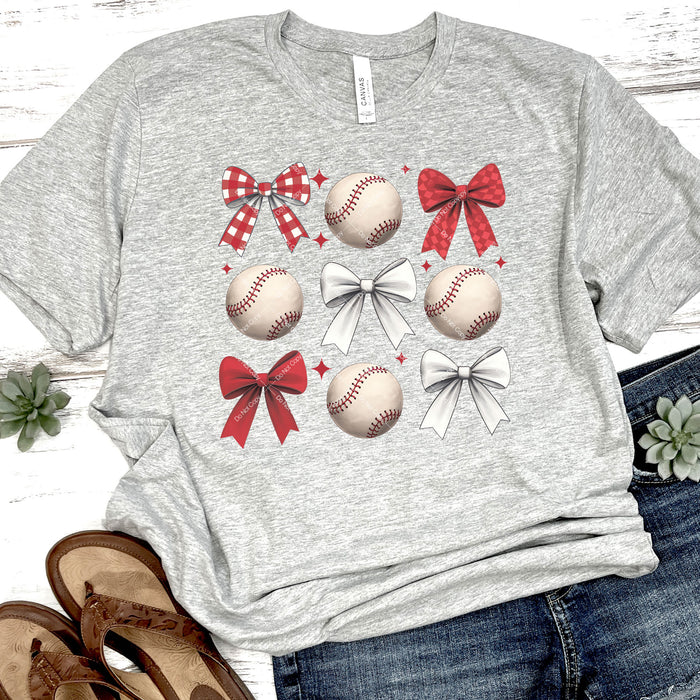Baseballs & Coquette Bows DTF Transfer