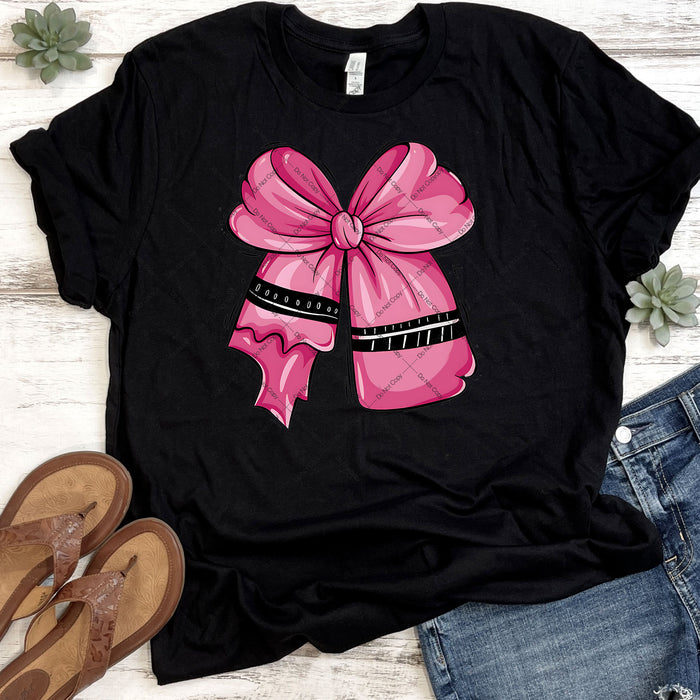 Pink Crayon Bow DTF Transfer
