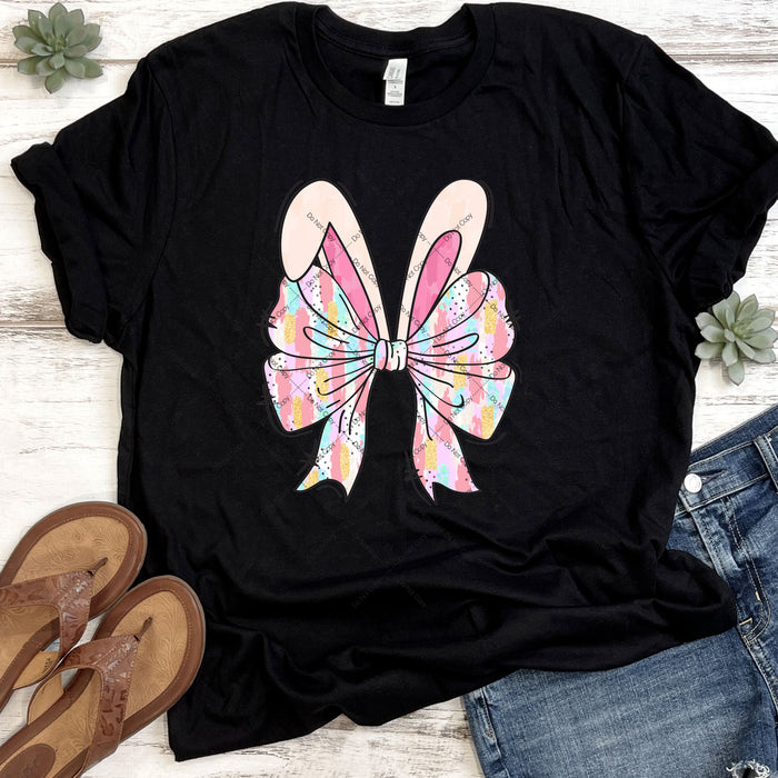 Easter Rabbit Ears With Bow DTF Transfer