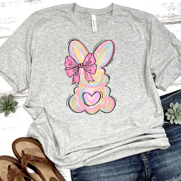 Colorful Easter Bunny With Bow DTF Transfer