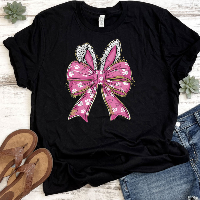 Rabbit Ears With Paw Print Bow DTF Transfer