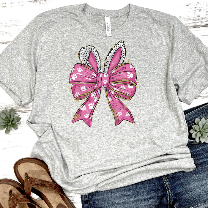 Rabbit Ears With Paw Print Bow DTF Transfer
