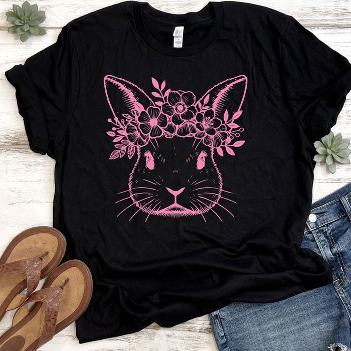 Cute Floral Bunny DTF Transfer