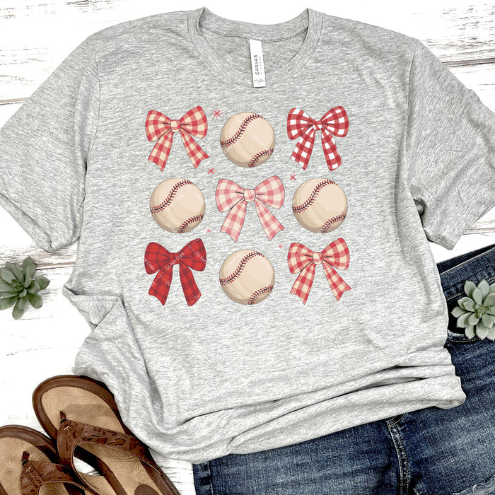Baseballs & Bows DTF Transfer