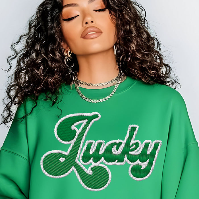 Lucky Faux Embroidery DTF Transfer