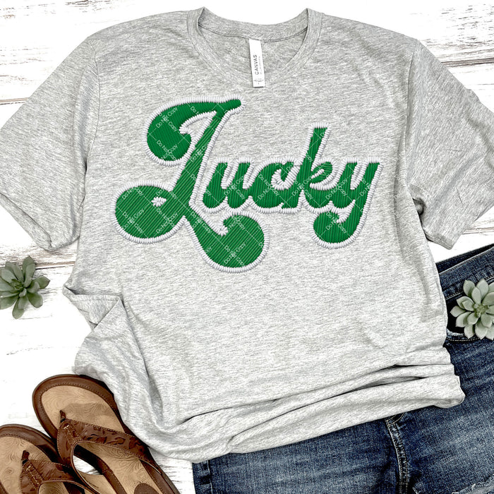 Lucky Faux Embroidery DTF Transfer