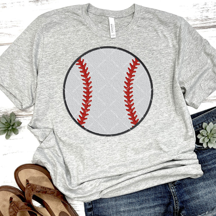 Baseball Faux Embroidery DTF Transfer