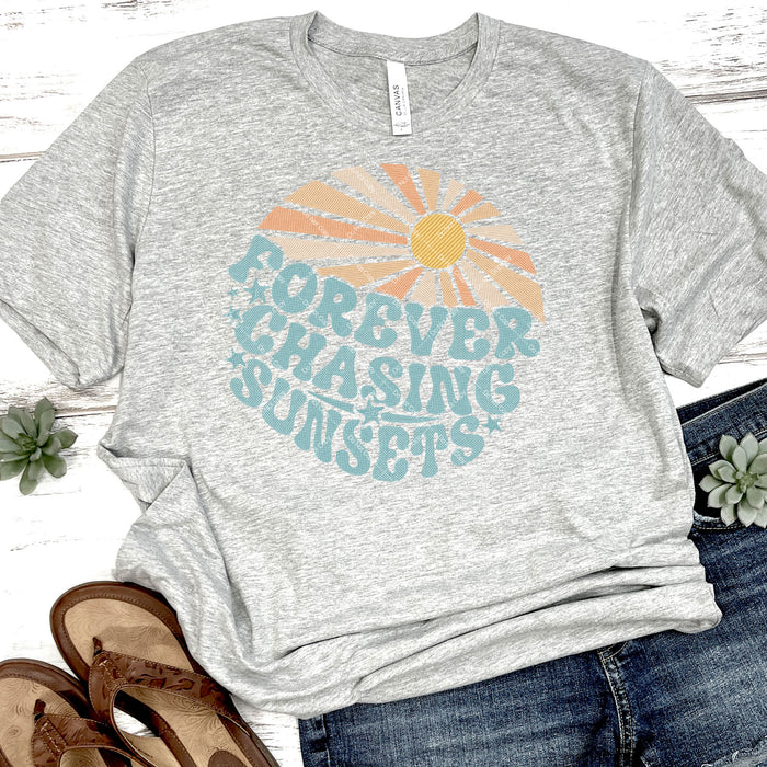 Forever Chasing Sunsets Faux Embroidery DTF Transfer