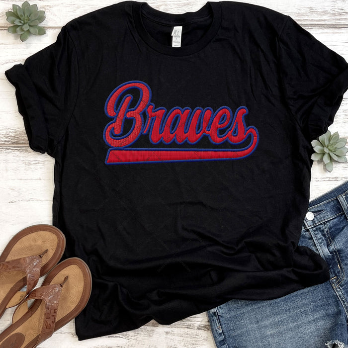 Braves Faux Embroidery DTF Transfer