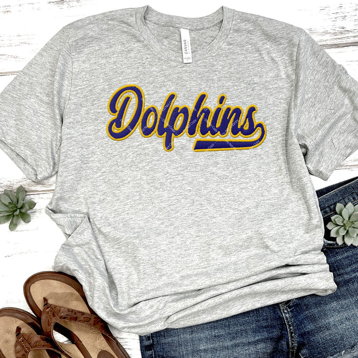 Dolphins Faux Embroidery DTF Transfer