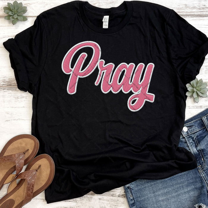 Pray Faux Embroidery DTF Transfer