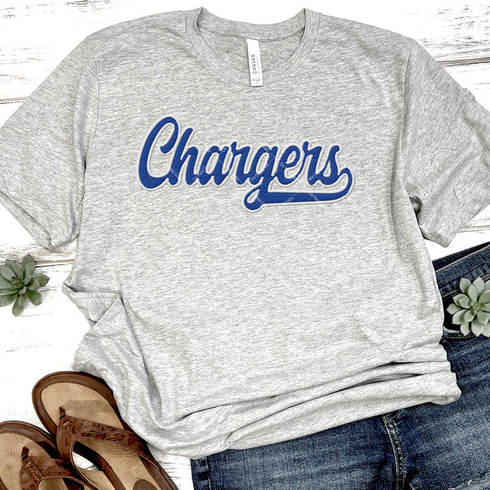 Chargers Faux Embroidery DTF Transfer