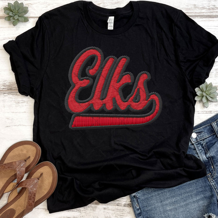 Elks Faux Embroidery DTF Transfer
