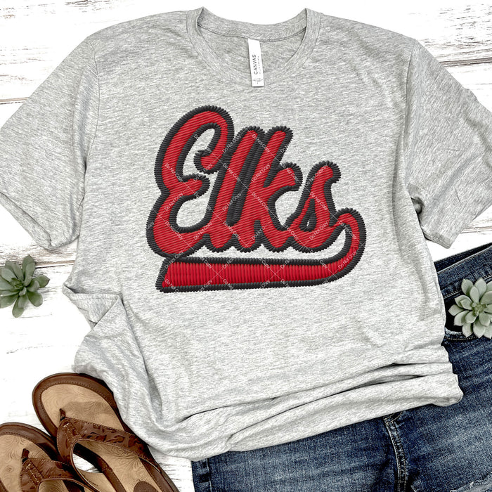 Elks Faux Embroidery DTF Transfer