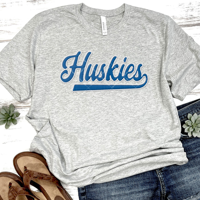 Huskies Faux Embroidery DTF Transfer