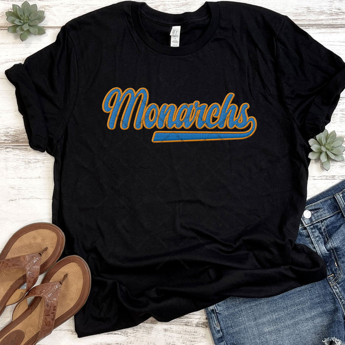 Monarchs Faux Embroidery DTF Transfer