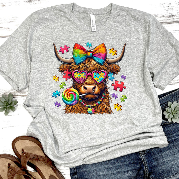 Highland Cow For Autism DTF Transfer