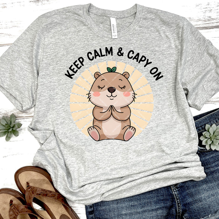 Keep Calm & Capy On DTF Transfer