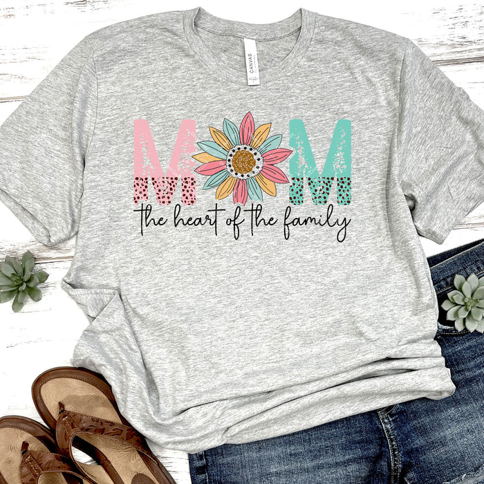 Mom The Heart Of The Family DTF Transfer