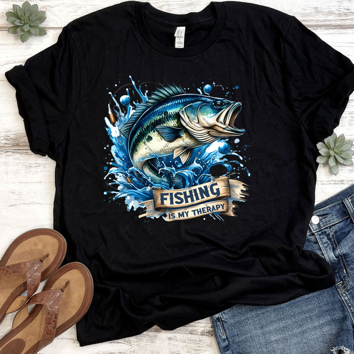 Fishing Is My Therapy DTF Transfer