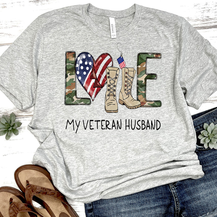Love My Veteran Husband DTF Transfer