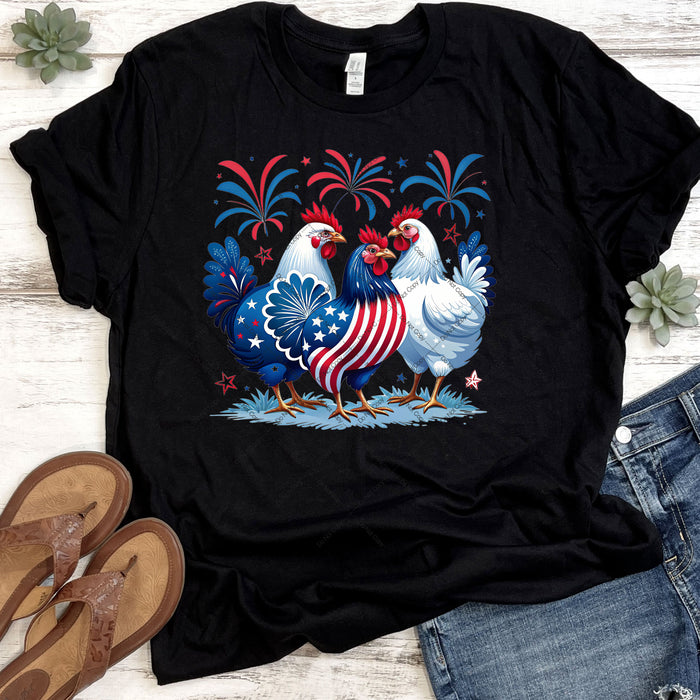 Patriotic American Chickens DTF Transfer