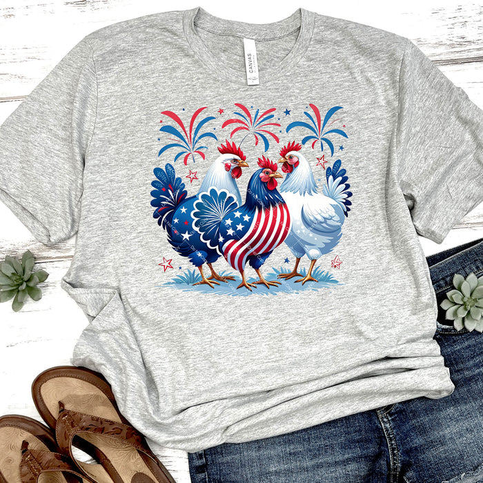 Patriotic American Chickens DTF Transfer