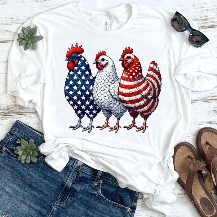 Patriotic Chickens DTF Transfer