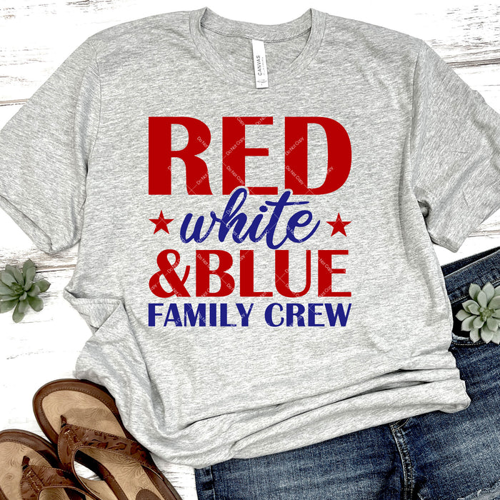 Red White & Blue Family Crew DTF Transfer