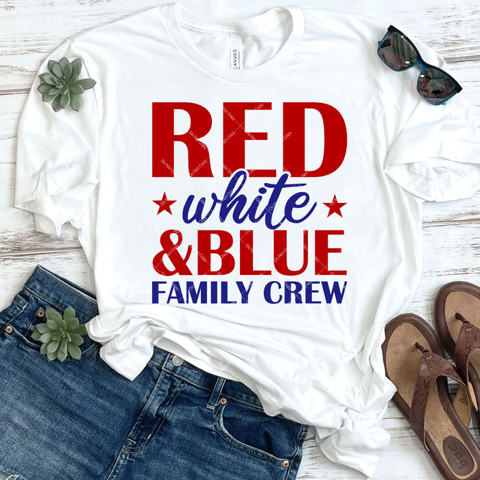 Red White & Blue Family Crew DTF Transfer
