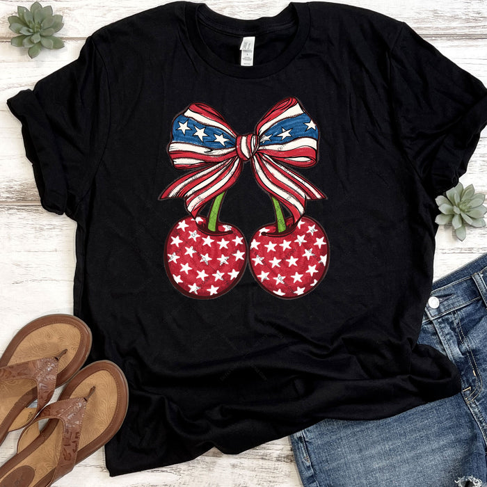 Patriotic Cherries DTF Transfer