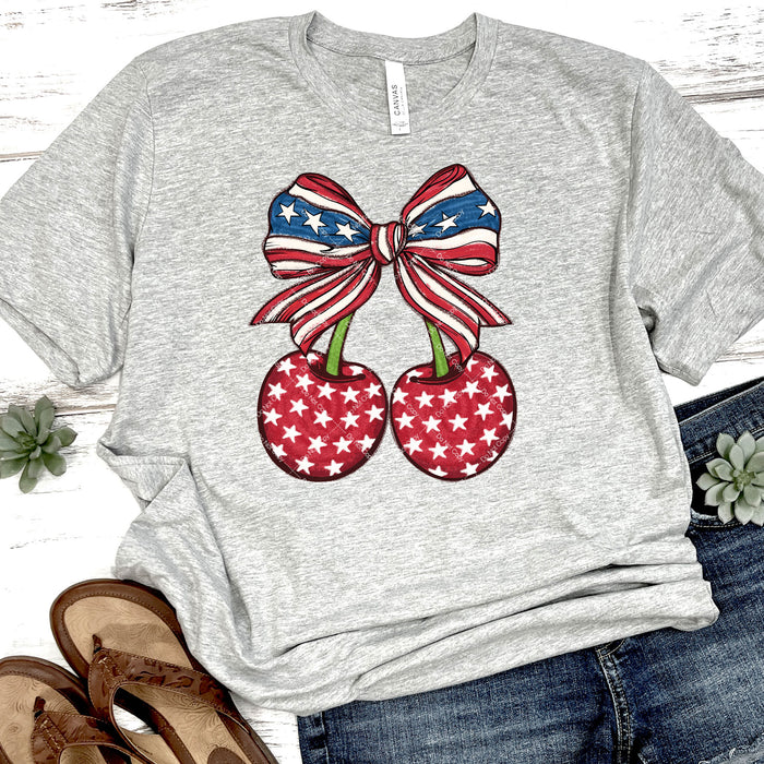 Patriotic Cherries DTF Transfer
