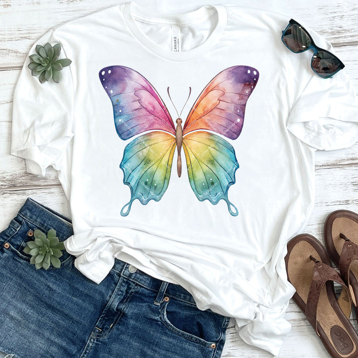 Beautiful Rainbow Butterfly DTF Transfer