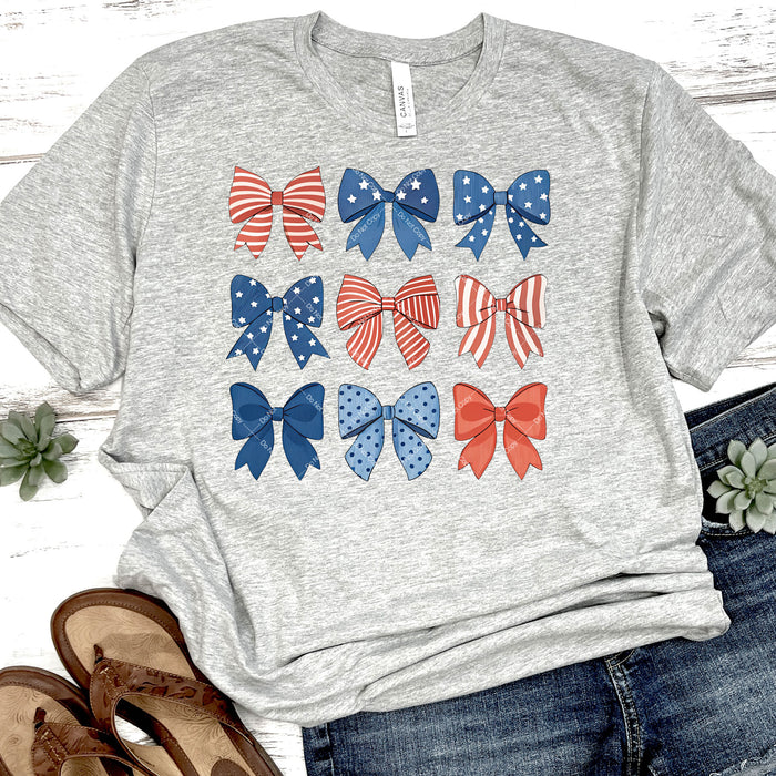 Patriotic Coquette Bows DTF Transfer