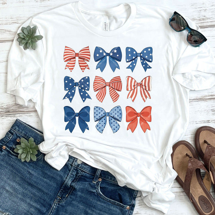 Patriotic Coquette Bows DTF Transfer