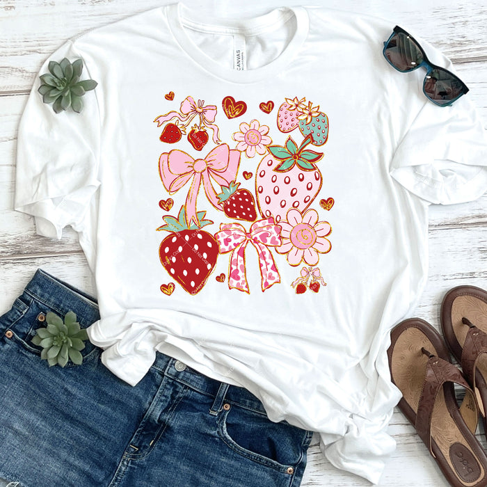 Strawberries & Bows DTF Transfer