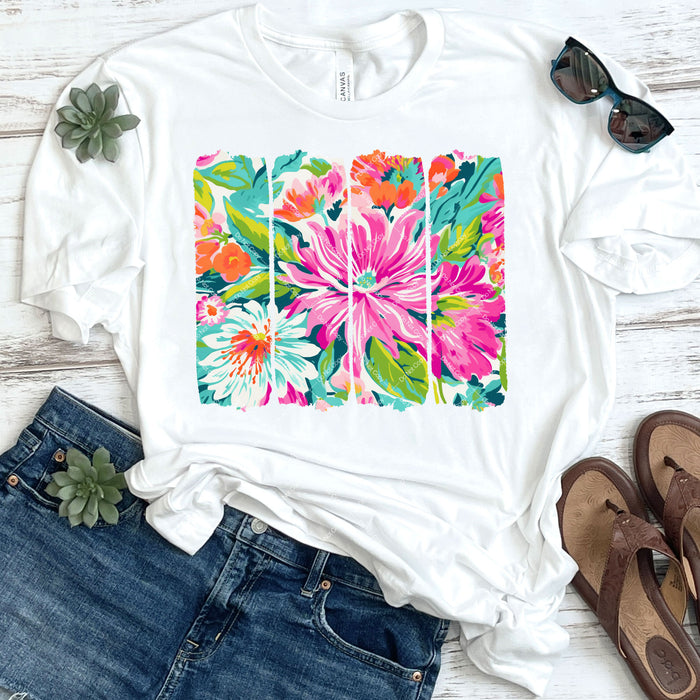Beautiful Floral Panels DTF Transfer