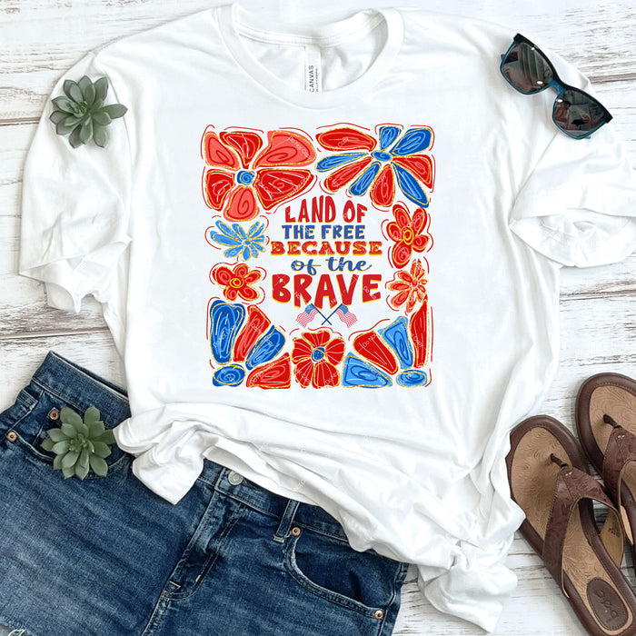 Land of The Free Because of The Brave DTF Transfer