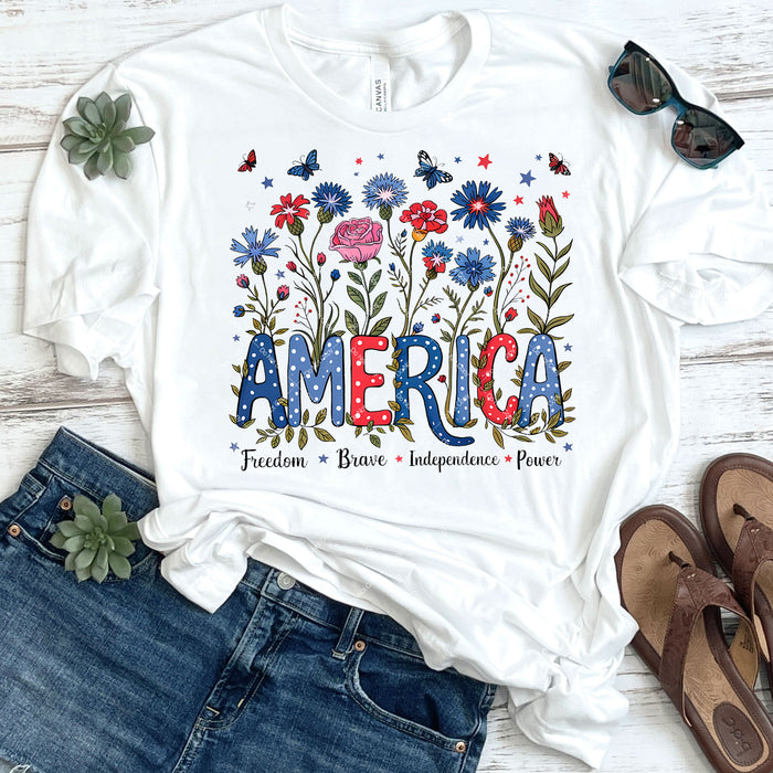 America Freedom Brave Independence Power DTF Transfer