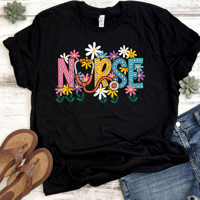 Floral Nurse DTF Transfer