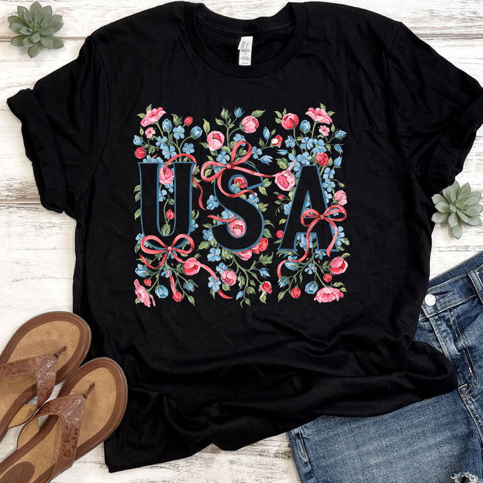 Floral USA DTF Transfer