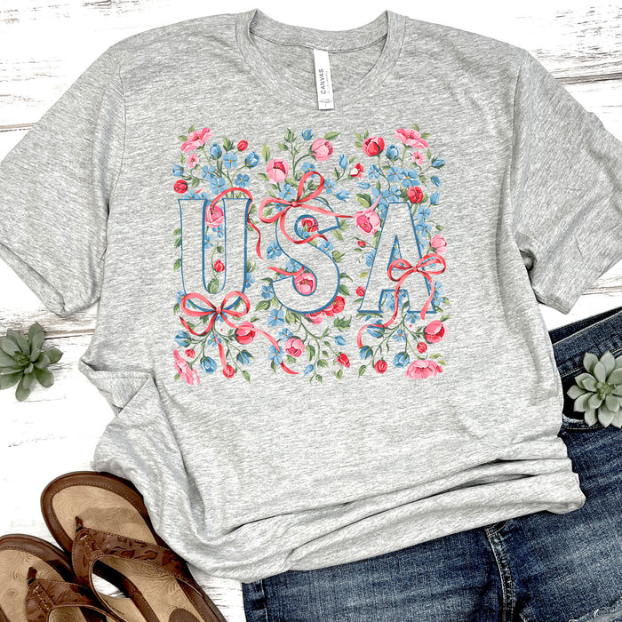 Floral USA DTF Transfer