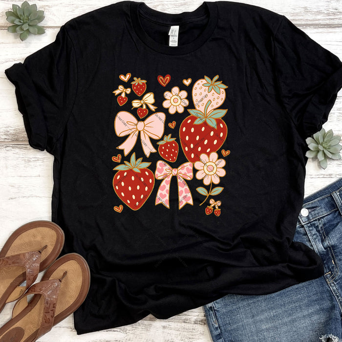 Strawberries & Bows DTF Transfer