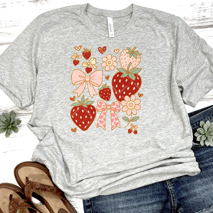 Strawberries & Bows DTF Transfer